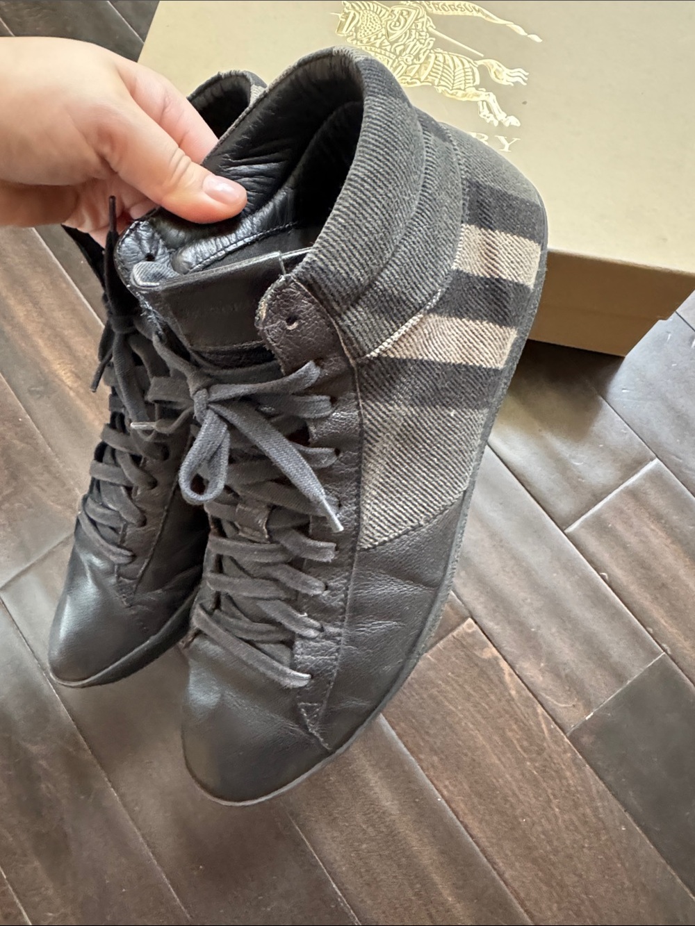 Burberry Check High Top Sneakers Size：44 - Picture 3 of 13